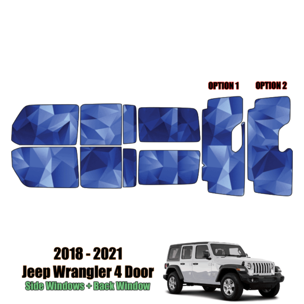 2018-2021 Jeep Wrangler 4 Door – Full Vehicle Precut Window Tint Kit Automotive Window Film