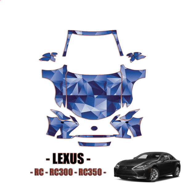 2019-2023 Lexus RC RC300 RC350 Pre Cut Paint Protection Kit – Full Front + A Pillars + Rooftop