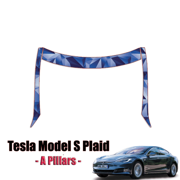 2021.5-2024 Tesla Model S-Plaid Paint Protection Kit – A Pillars + Rooftop