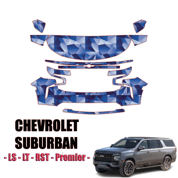 2021-2024 Chevrolet Suburban LS, LT, RST, Premier Precut Paint Protection Kit – Partial Front