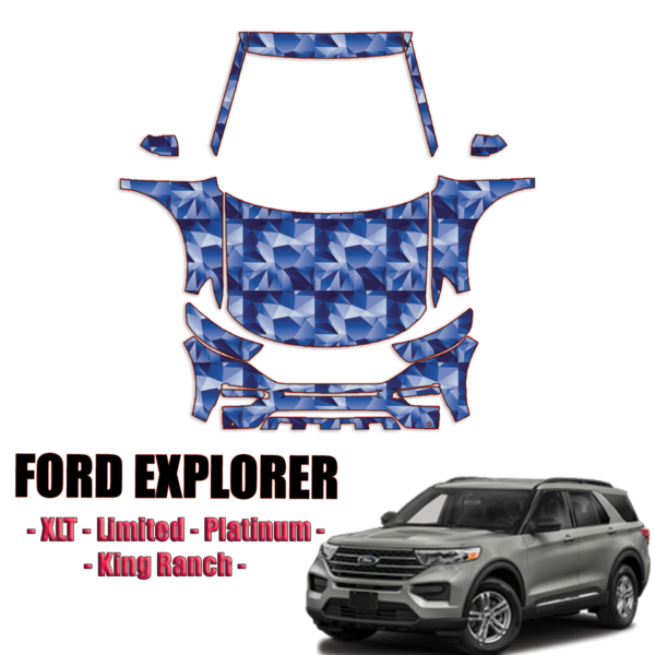 2020-2022 Ford Explorer – XLT, Limited, Platinum Pre-Cut Paint Protection Kit – Full Front + A Pillars + Rooftop