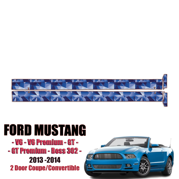 2013-2014 Ford Mustang – V6, V6 Premium, GT, GT Premium, Boss 302 Precut Paint Protection Kit – Rocker Panels