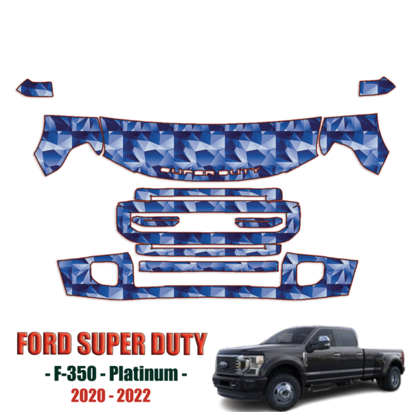2020-2022 Ford Super Duty F350 Platinum Precut Paint Protection Kit – Partial Front
