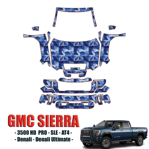 2024-2025 GMC Sierra 3500HD – Pro, SLE, AT4, Denali, Denali Ultimate Precut Paint Protection Kit – Full Front