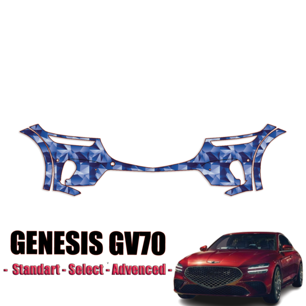 2022-2024 Genesis GV70 – Standard, Select, Advanced Precut Paint Protection Kit – Front Bumper