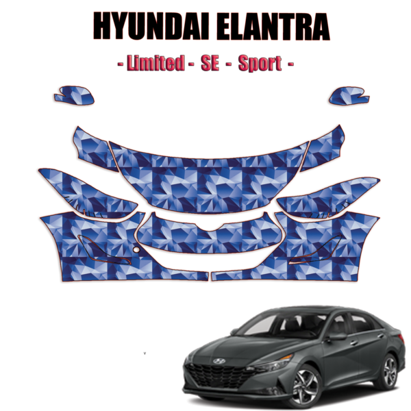 2014-2016 Hyundai Elantra Limited, SE, Sport Pre Cut Paint Protection Kit – Partial Front