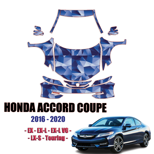 2016-2020 Honda Accord Coupe Pre Cut Paint Protection Kit – Full Front +A Pillars + Rooftop