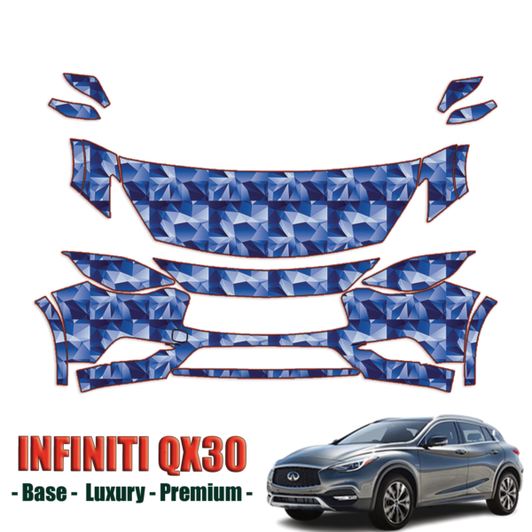 2017-2023 Infiniti Qx30 – Base, Luxury, Premium Precut Paint Protection Kit – Partial Front