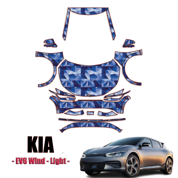 2022-2024 Kia EV6 Wind, Light Precut Paint Protection Kit – Full Front + A Pillars + Rooftop