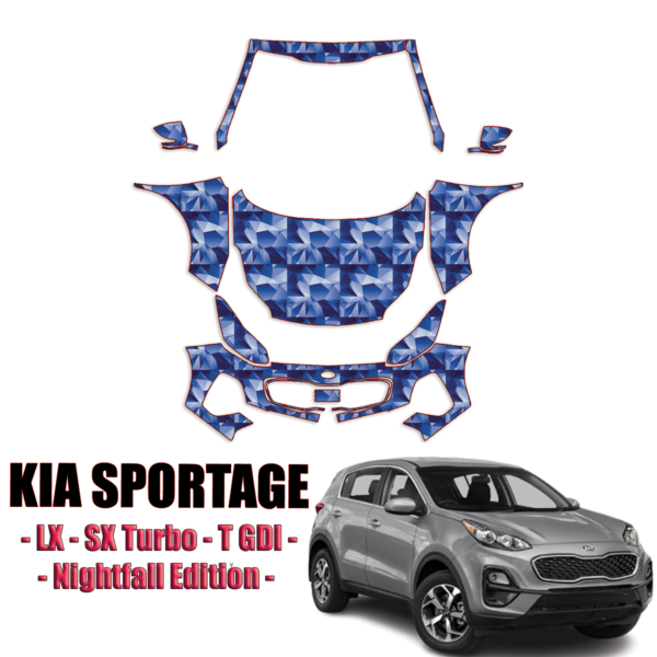 2020-2022 Kia Sportage LX, SX Turbo, T GDI, Nightfall Edition – Pre-Cut Paint Protection Kit-Full Front + A Pillars + Rooftop