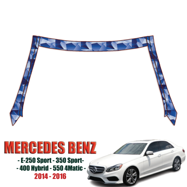 2014-2016 Mercedes Benz E-250 Sport, E-350 Sport, 400 Hybrid, 550 4matic Pre Cut Paint Protection Kit – A Pillars + Rooftop