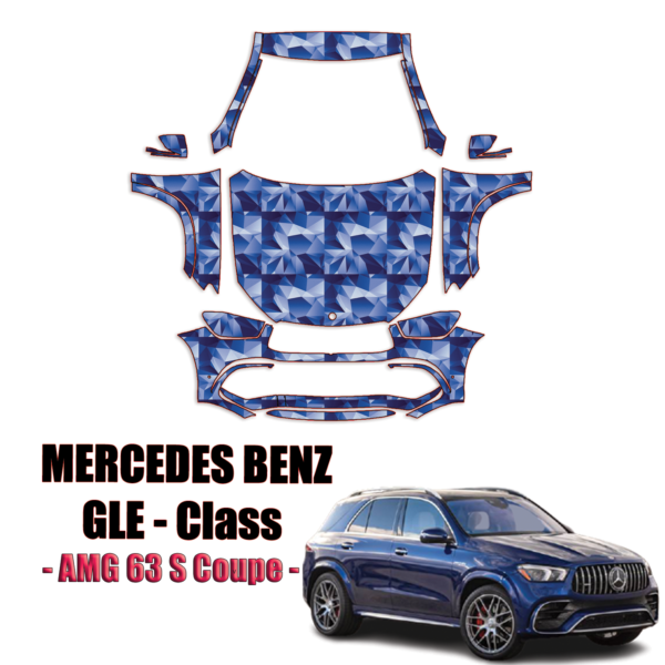 2021-2022 Mercedes-Benz GLE-Class AMG 63 S Coupe Pre Cut Paint Protection Kit-Full Front +A Pillars + Rooftop