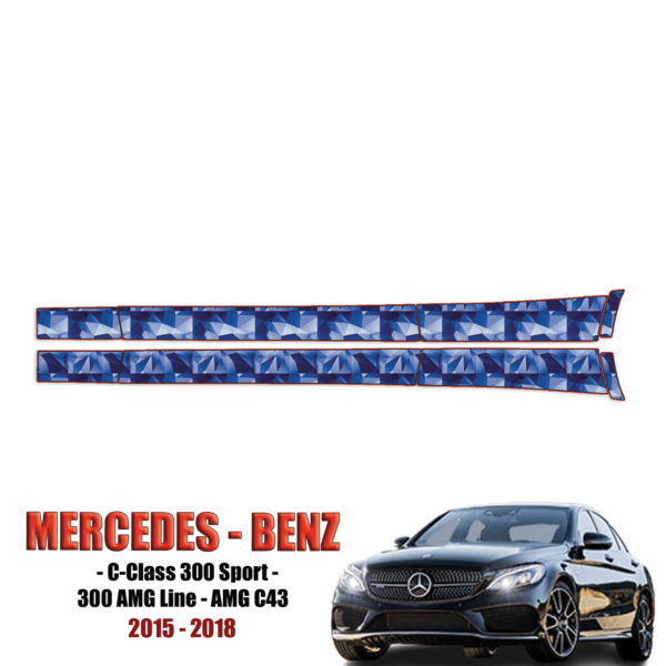 2015-2018 Mercedes Benz C-Class, 300 Sport, 300 AMG Line, AMG C43 Precut Paint Protection Kit – Rocker Panels