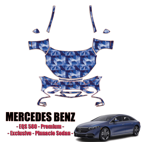 2022-2023 Mercedes-Benz EQS 580 – Premium, Exclusive, Pinnacle Sedan Precut Paint Protection Kit – Full Front + A Pillars + Rooftop