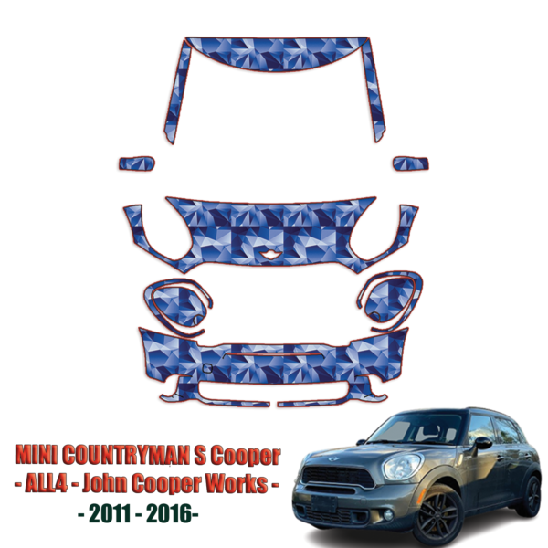 2011-2016 Mini Countryman S Cooper Precut Paint Protection PPF Kit – Partial Front