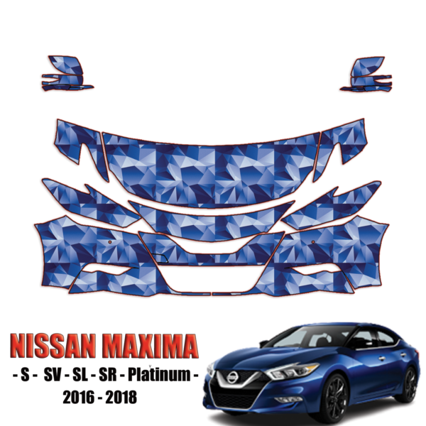 2016-2018 Nissan Maxima – S, SV, SL, SR, Platinum Precut Paint Protection Kit – Partial Front