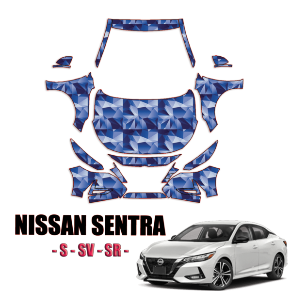 2020 – 2023 Nissan Sentra – S, SV, SR – Pre-Cut Paint Protection Kit-Full Front + A Pillars + Rooftop