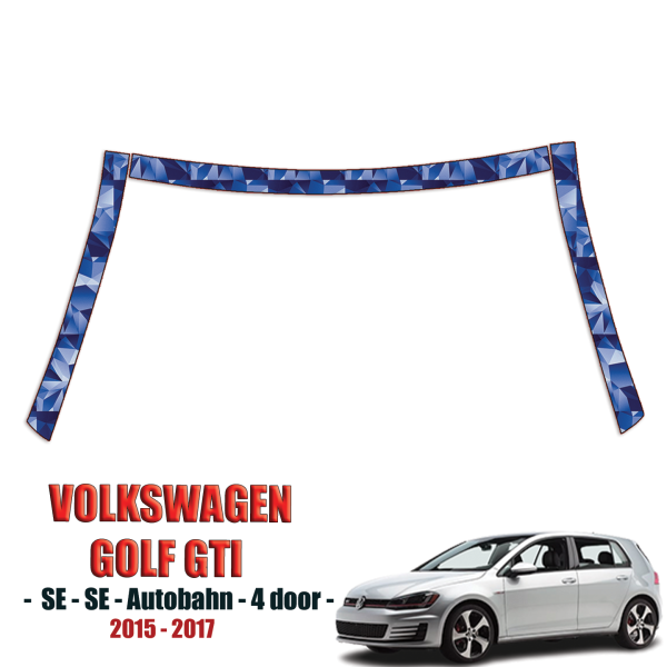 2015-2017 Volkswagen Golf GTI  – S, SE, Autobahn Precut Paint Protection Kit – A Pillars + Rooftop