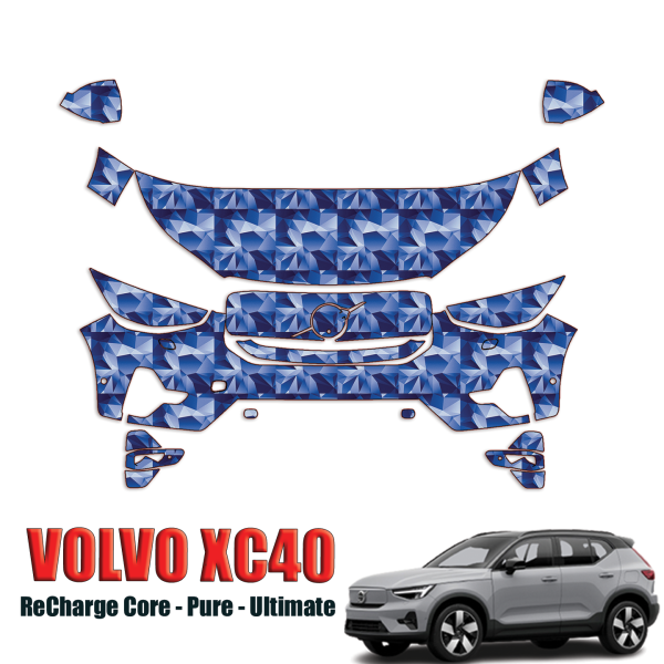 2023-2024 Volvo XC40 – ReCharge Core, Pure, Ultimate Precut Paint Protection PPF Kit – Partial Front