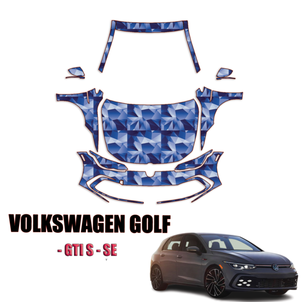 2022-2024 Volkswagen Golf GTI S, SE Pre-Cut Paint Protection Kit-Full Front + A Pillars + Rooftop