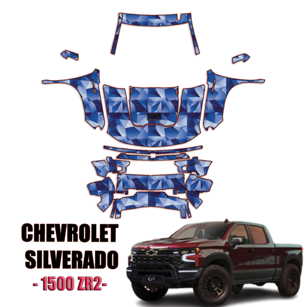 2022-2024 Chevrolet Silverado 1500 ZR2 Precut Paint Protection Kit – Full Front + A Pillars + Rooftop