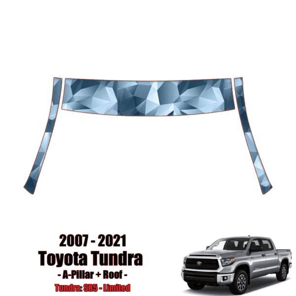 2014 – 2021 Toyota Tundra – Precut Paint Protection Kit (PPF) – A Pillars + Rooftop