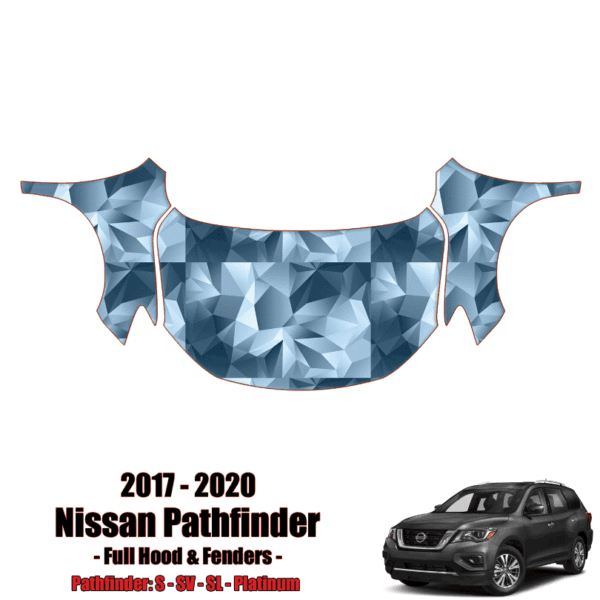 2017 – 2021 Nissan Pathfinder Precut Paint Protection Kit (PPF) – Full Hood + Fenders