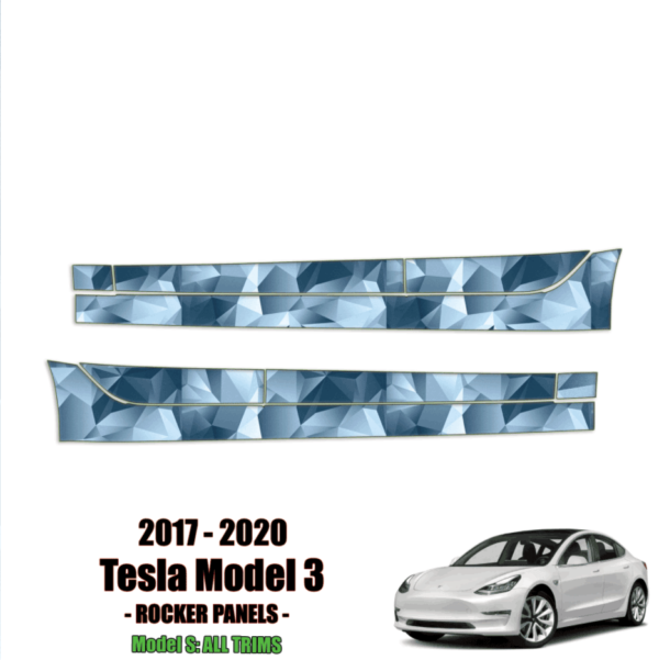 2017 – 2022 Tesla Model 3 – Precut Paint Protection Kit (PPF) Rocker Panels