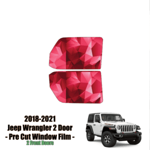 2018 – 2021 Jeep Wrangler 2 Door – 2 Front Windows Precut Window Tint Kit Automotive Window Film