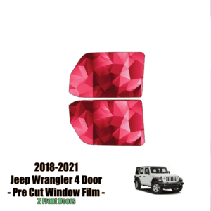 2018 – 2021 Jeep Wrangler 4 Door – 2 Front Windows Precut Window Tint Kit Automotive Window Film