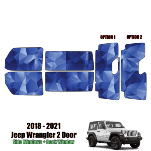 2018 – 2021 Jeep Wrangler 2 Door – Full Vehicle Precut Window Tint Kit Automotive Window Film
