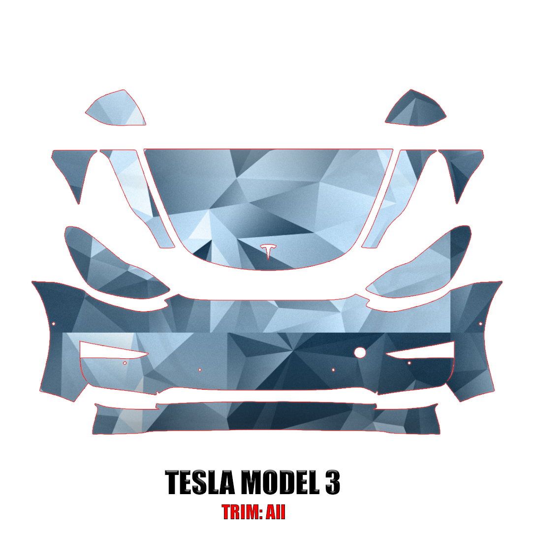 2018-2023 Tesla Model 3 Precut Paint Protection PPF Kit – Partial Front