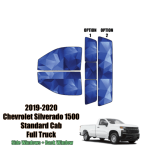 2019 – 2021 Chevrolet Silverado 1500 Standard Cab – Full Truck Precut Window Tint Kit Automotive Window Film