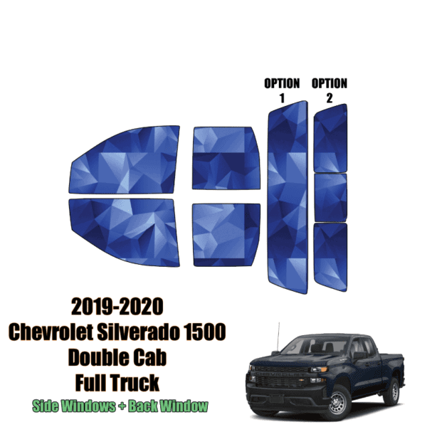 2019 – 2021 Chevrolet Silverado 1500 Double Cab – Full Truck Precut Window Tint Kit Automotive Window Film
