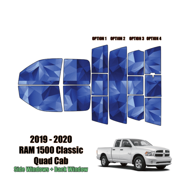 2019 – 2022 RAM 1500 Classic Quad Cab – Full Truck Precut Window Tint Kit Automotive Window Film