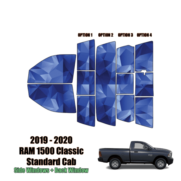 2019 – 2022 RAM 1500 Classic Standard Cab – Full Truck Precut Window Tint Kit Automotive Window Film