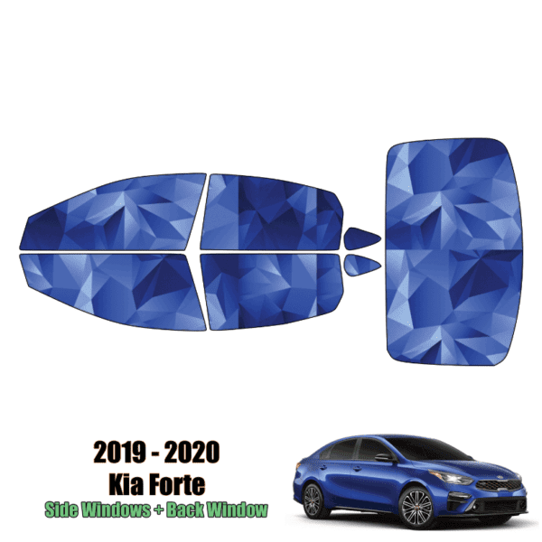 PreCut Precision Window Films 5% VLT Limo Black Tint For Kia Forte 4dr Sedan 2014-2018