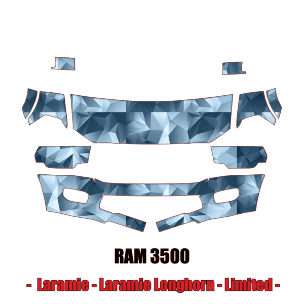 2019 – 2023 RAM 3500 Laramie, Laramie Longhorn Limited Paint Protection Kit (PPF) – Partial front