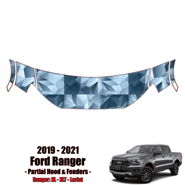 2019 – 2021 Ford Ranger -XL, XLT, Lariat Paint Protection Kit (PPF) – Partial Hood + Fenders