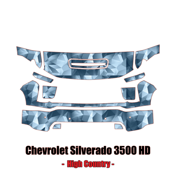 2020 – 2023 Chevrolet Silverado 3500 HD High Country Paint Protection Kit (PPF)- Partial Front
