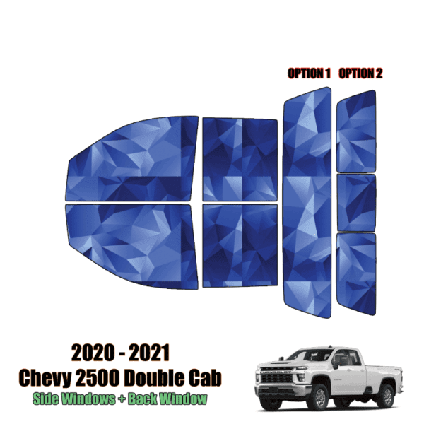 2020 – 2022 Chevrolet Silverado 2500 Double Cab – Full Truck Precut Window Tint Kit Automotive Window Film