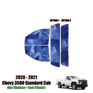 2020 – 2022 Chevrolet Silverado 3500 Standard Cab – Full Truck Precut Window Tint Kit Automotive Window Film