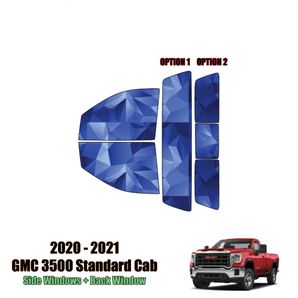 2020 – 2022 GMC Sierra 3500 Standard Cab – Full Truck Precut Window Tint Kit Automotive Window Film