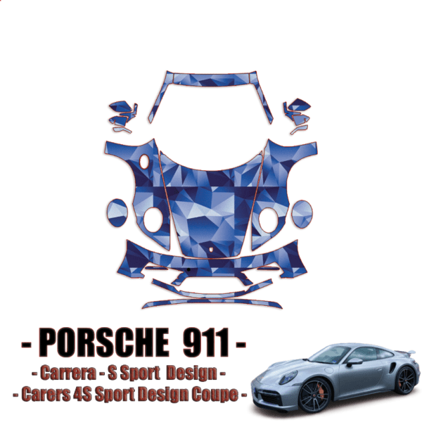 2020-2022 Porsche 911 Carrera S Sport Design Pre-Cut Paint Protection Kit – Full Front