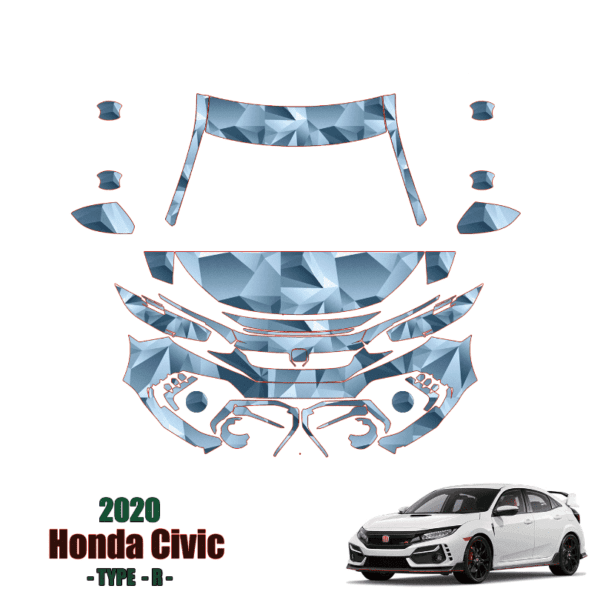 2020 – 2021 Honda Civic Type R – Pre Cut Paint Protection PPF Kit – Partial Front