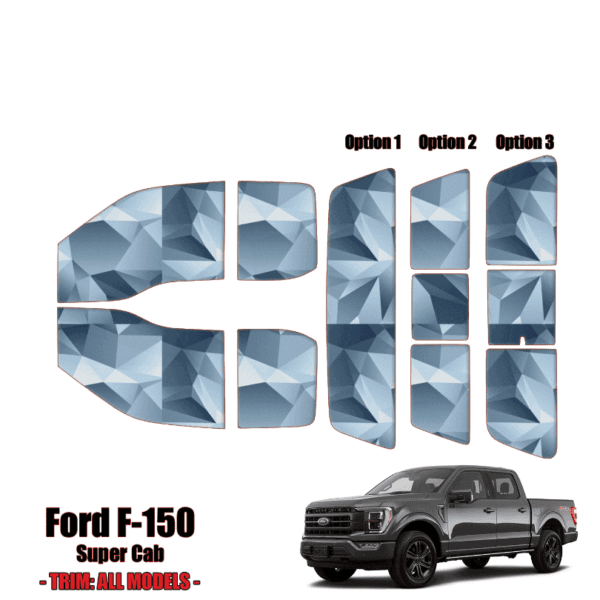 thumbnail image 2 of Precut Window Tint Kit For Ford F-250 / F-350 Extended Cab 1999-2007 – 10% Darker Black Nano Carbon Film 2 of 5