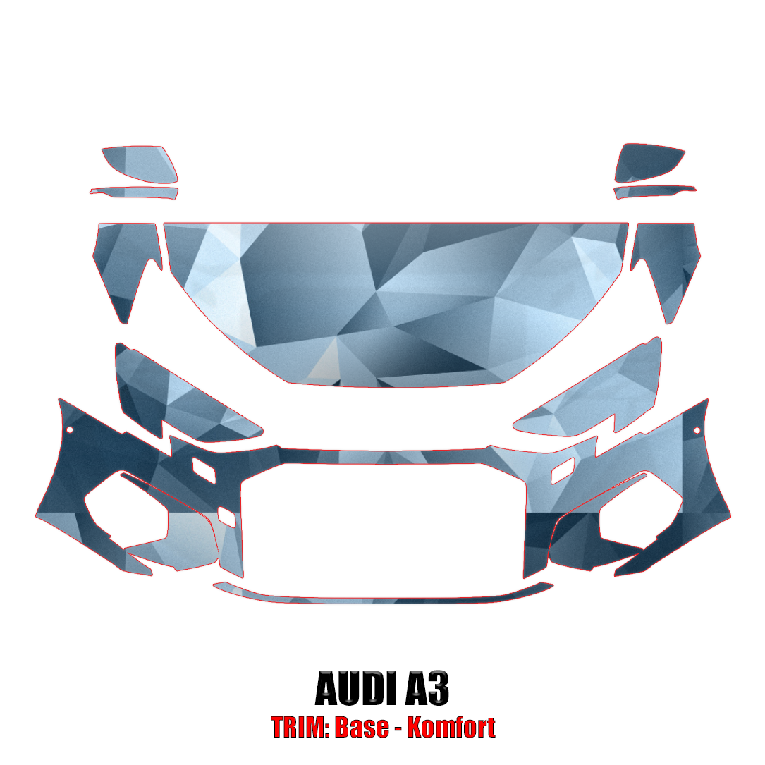 2021 Audi A3 Precut Paint Protection PPF Kit – Partial Front