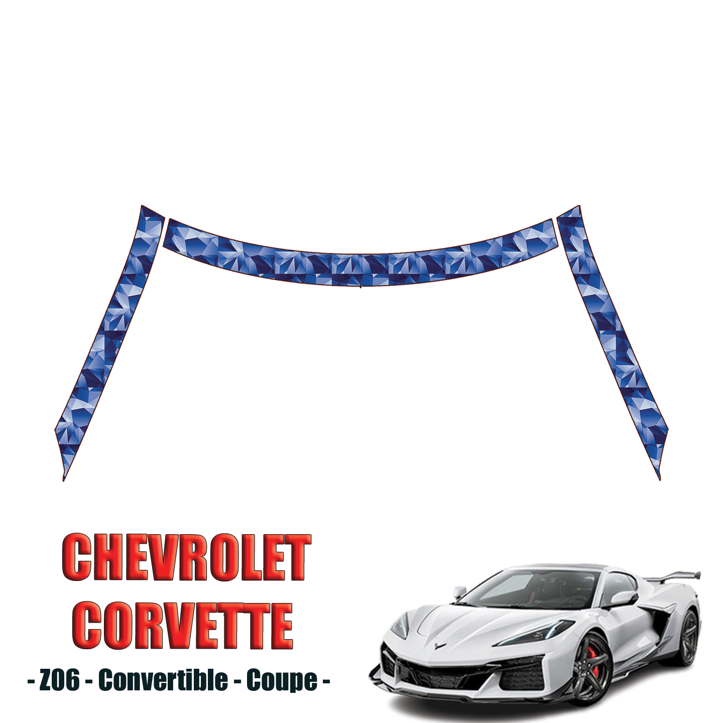 2023-2024 Chevrolet Corvette Z06 Precut Paint Protection PPF Kit – A Pillars + Rooftop