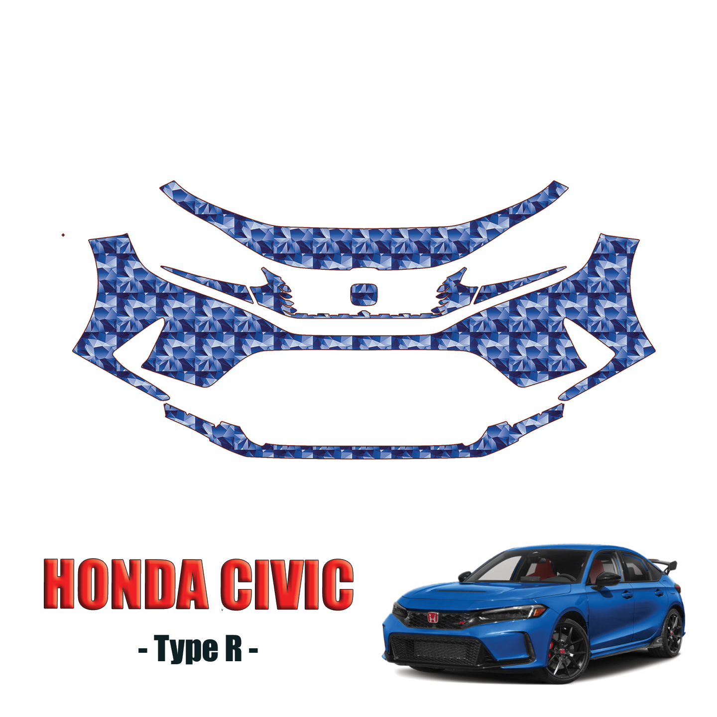 2023-2024 Honda Civic Type R Precut Paint Protection PPF Kit Film – Front Bumper