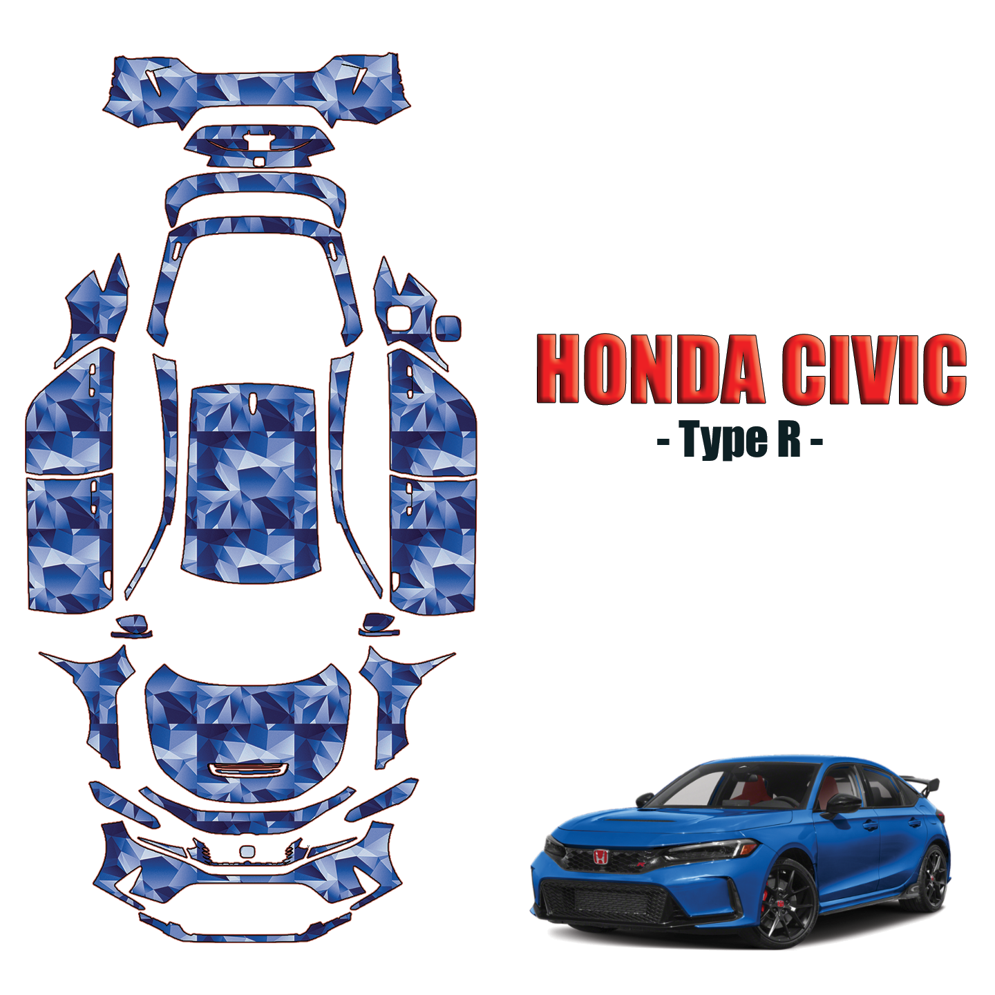 2023-2024 Honda Civic Type R Precut Paint Protection PPF Kit – FULL WRAP VEHICLE